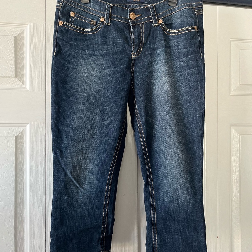 Seven7 Dark Blue Cropped Jeans
